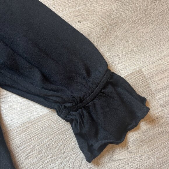 Reformation Black Top Blouse Puff 3/4 Length Sleeve size 2 - Picture 5 of 9